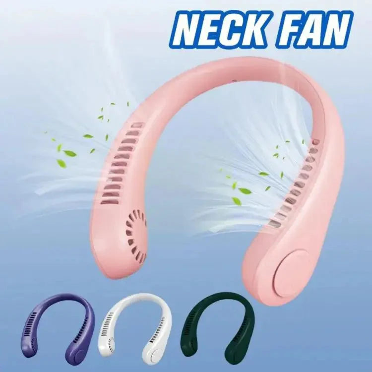 Portable Rechargeable Bladeless Neck Fan – 3 Speed Adjustable Cooling Fan | Findsy.pk