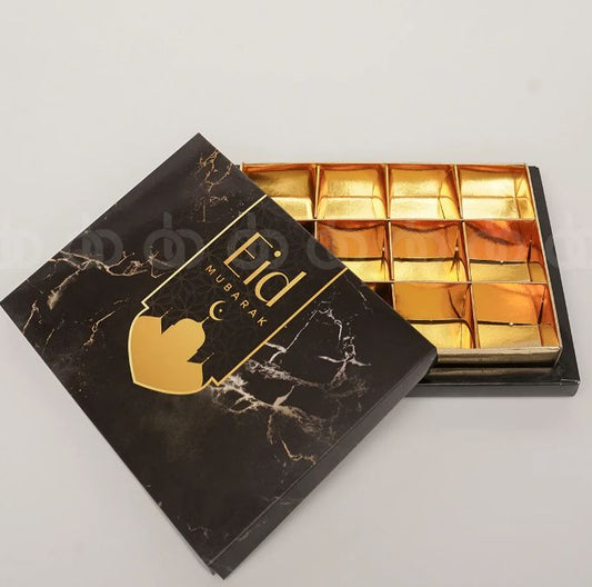 Festive Eid Treat Black Marble Portion Box