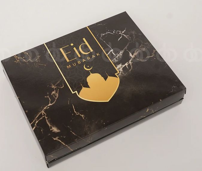 Festive Eid Treat Black Marble Portion Box