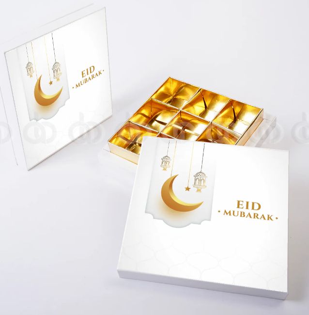 (Pack of 10) Eid Mubarak 6-Compartment – Elegant Gift Box