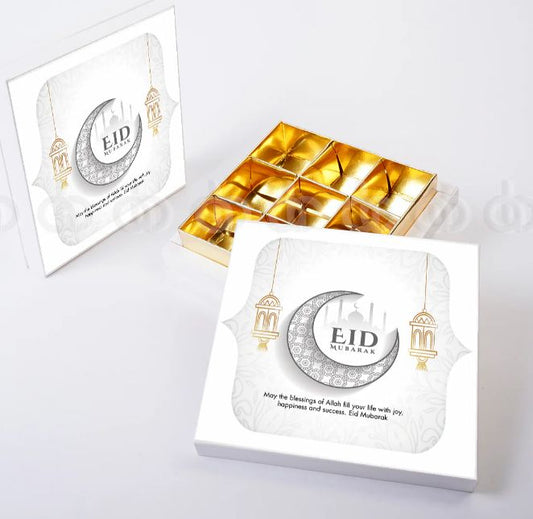 (Pack of 10) Eid Mubarak 6-Compartment – Elegant Gift Box