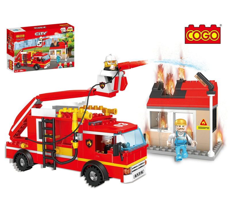 Cogo 4174 City Fire Building Set - 328 Pieces