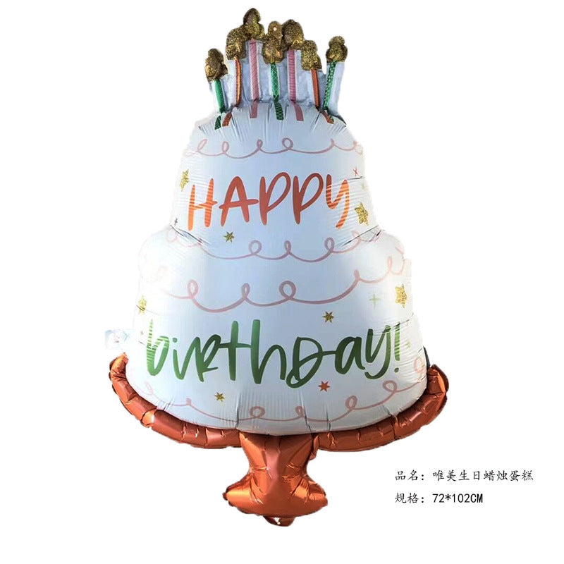 Three Layer Cake Birthday Foil Baloon