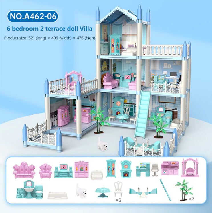 6 Rooms 3D Assembled DIY Doll House