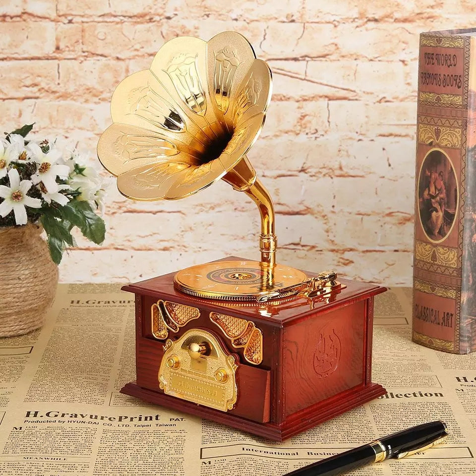 Antique Classical Retro Gramophone Music Box Home Decoration Creative Gift