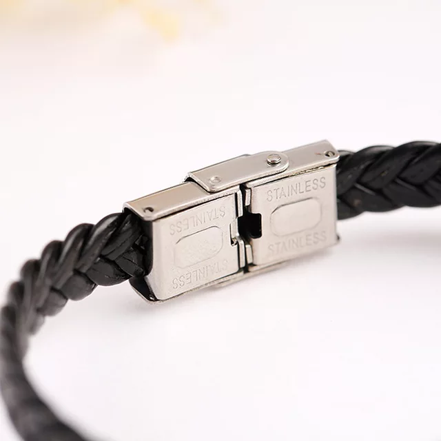 Leather Stainless Steel Bracelet Man and Woman