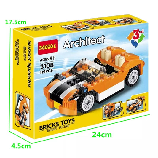 Decool 3108 Brick Toys Architect Creator 3 in 1 Automobile 