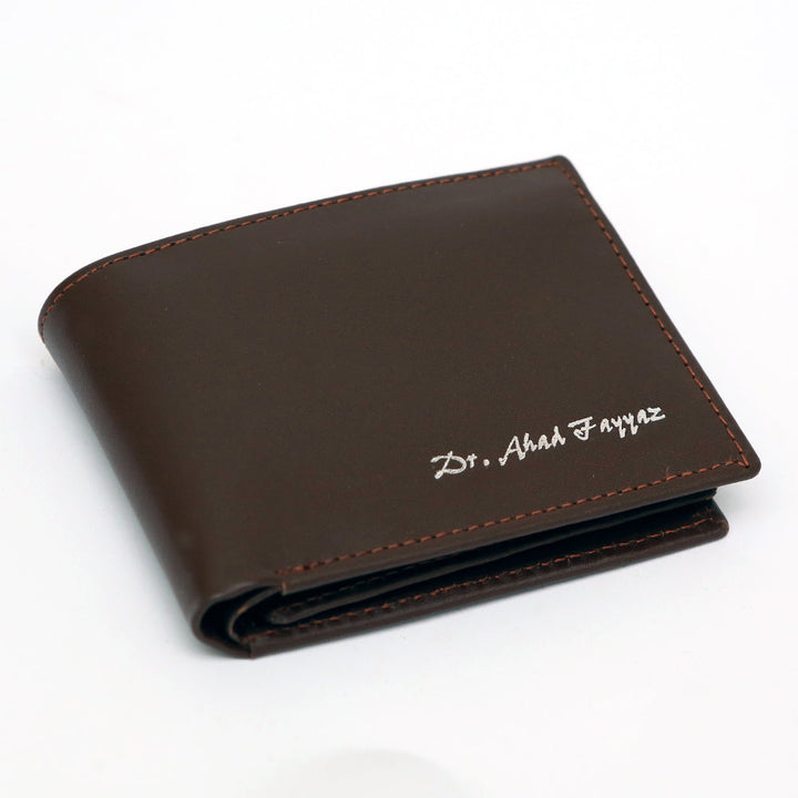 Customized Name Engraved Wallet + Pen + Keychain Gift Box