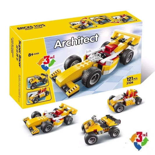 3 in 1 Super Racer Bricks 3106 – 121 pieces