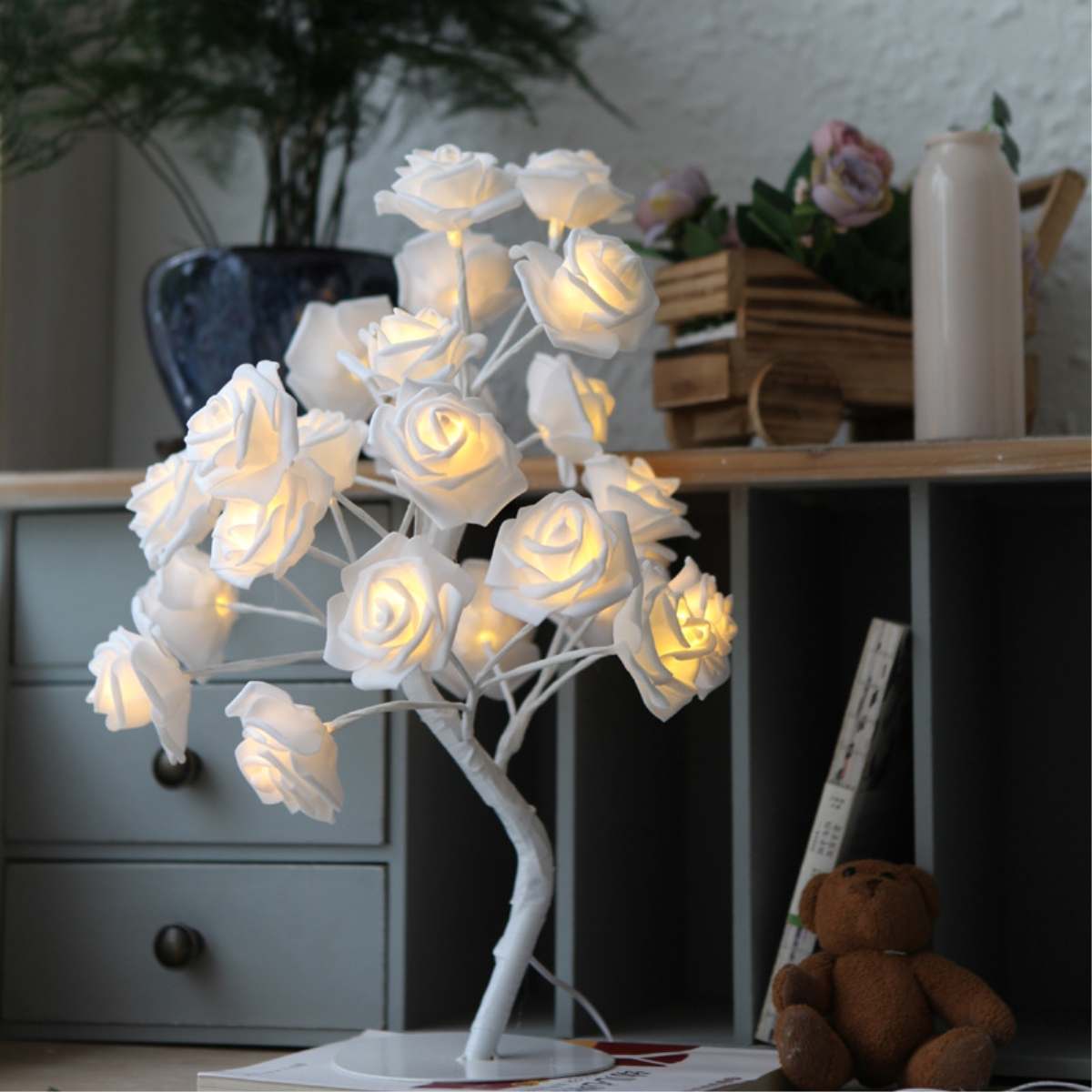 Flexible White Rose Led Lamp