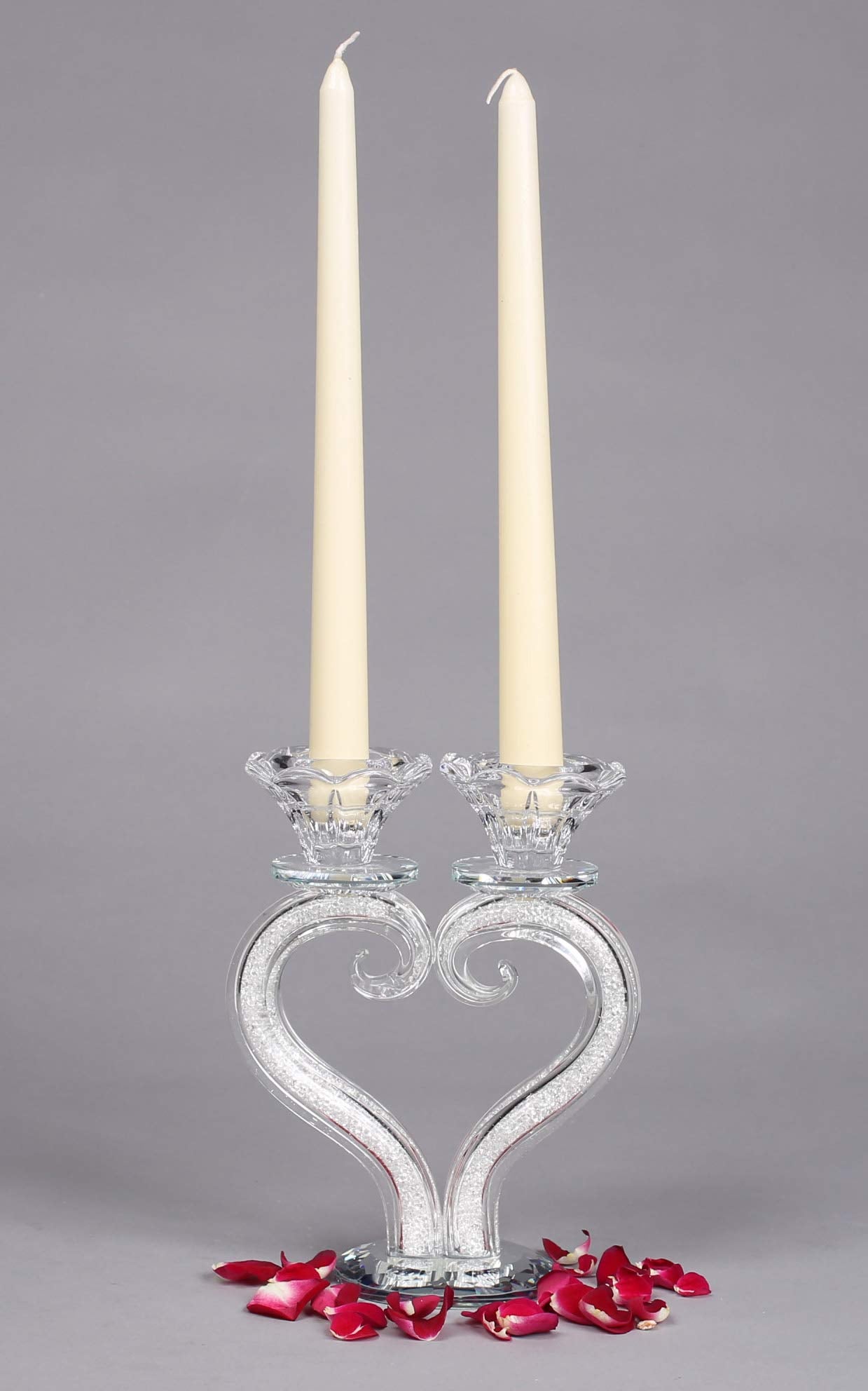 Crystal Heart Shaped Candle Holder 