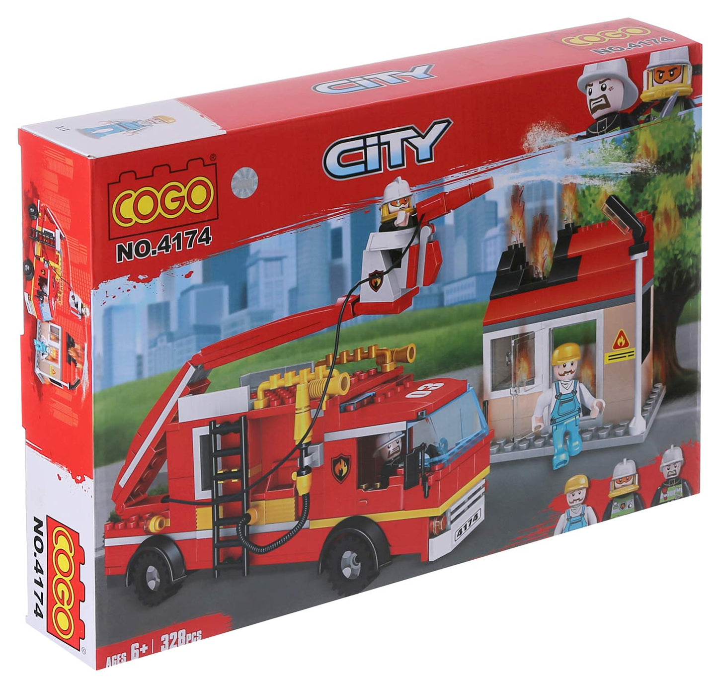 Cogo 4174 City Fire Building Set - 328 Pieces