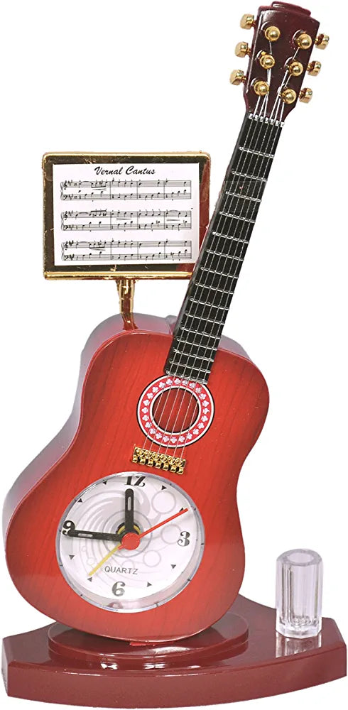 Creative Gifts Guitar Alarm Clock with Pen Stand