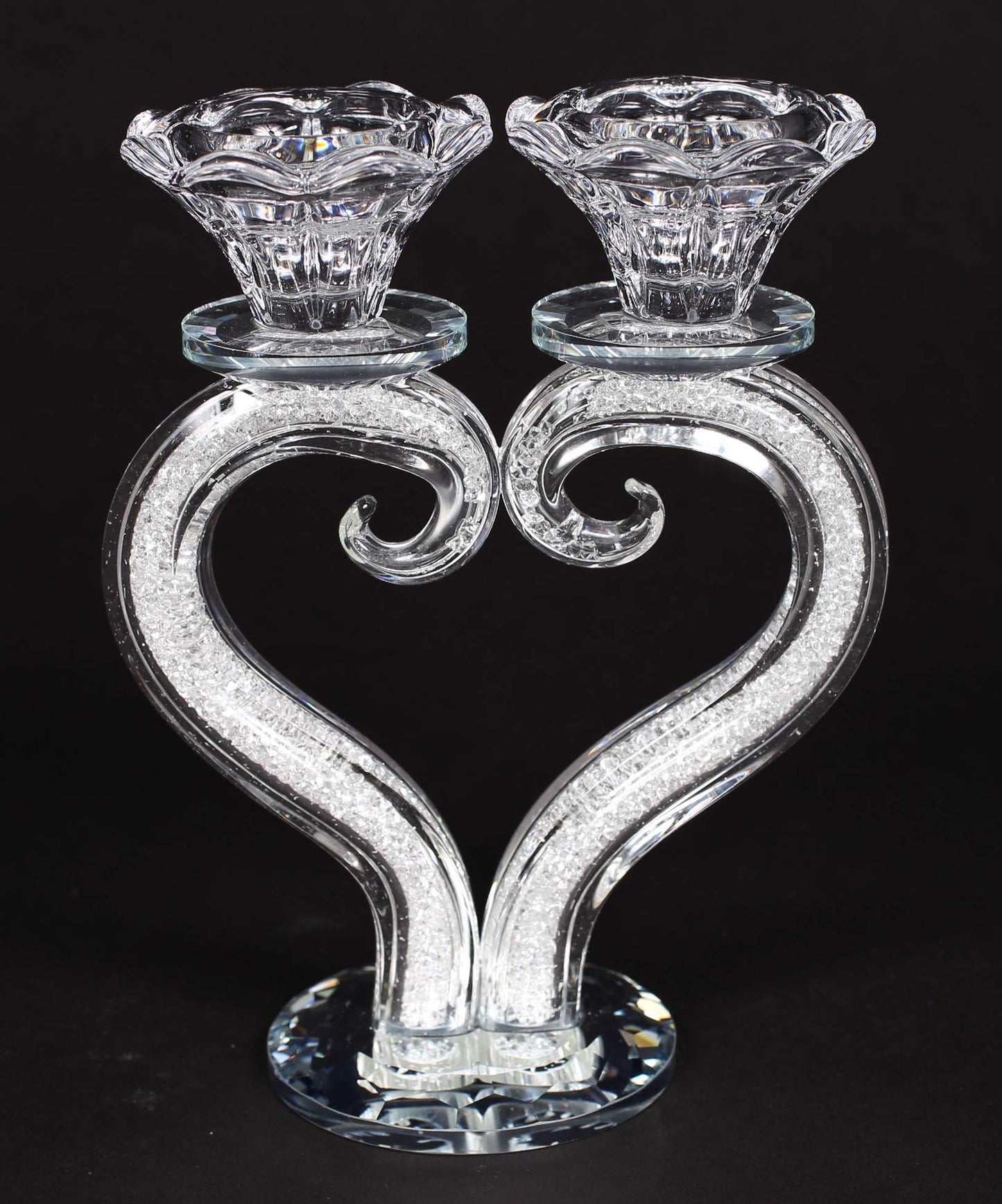 Crystal Heart Shaped Candle Holder 