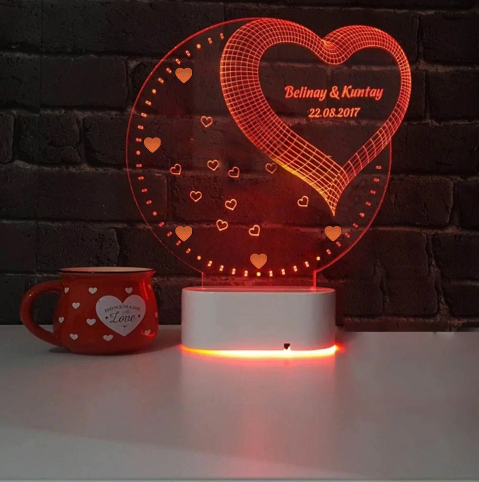 Personalized 3d Illusion Romantic Led Lamp