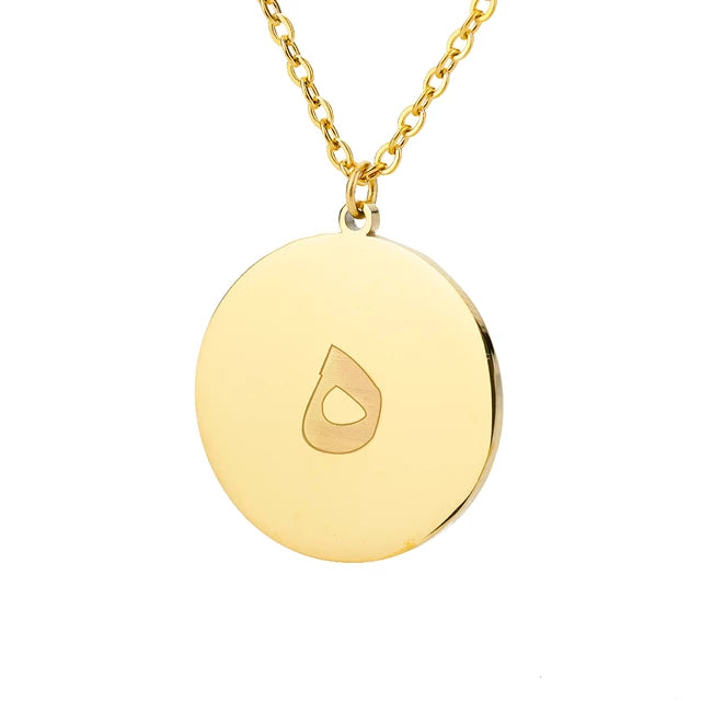 Circle Initial Necklace - Golden & Silver Plated