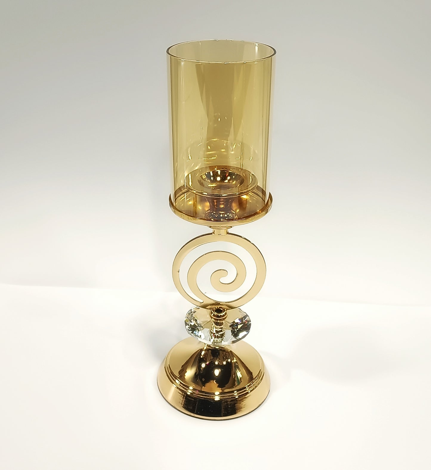 Crystal Candlestick Holder With Glass