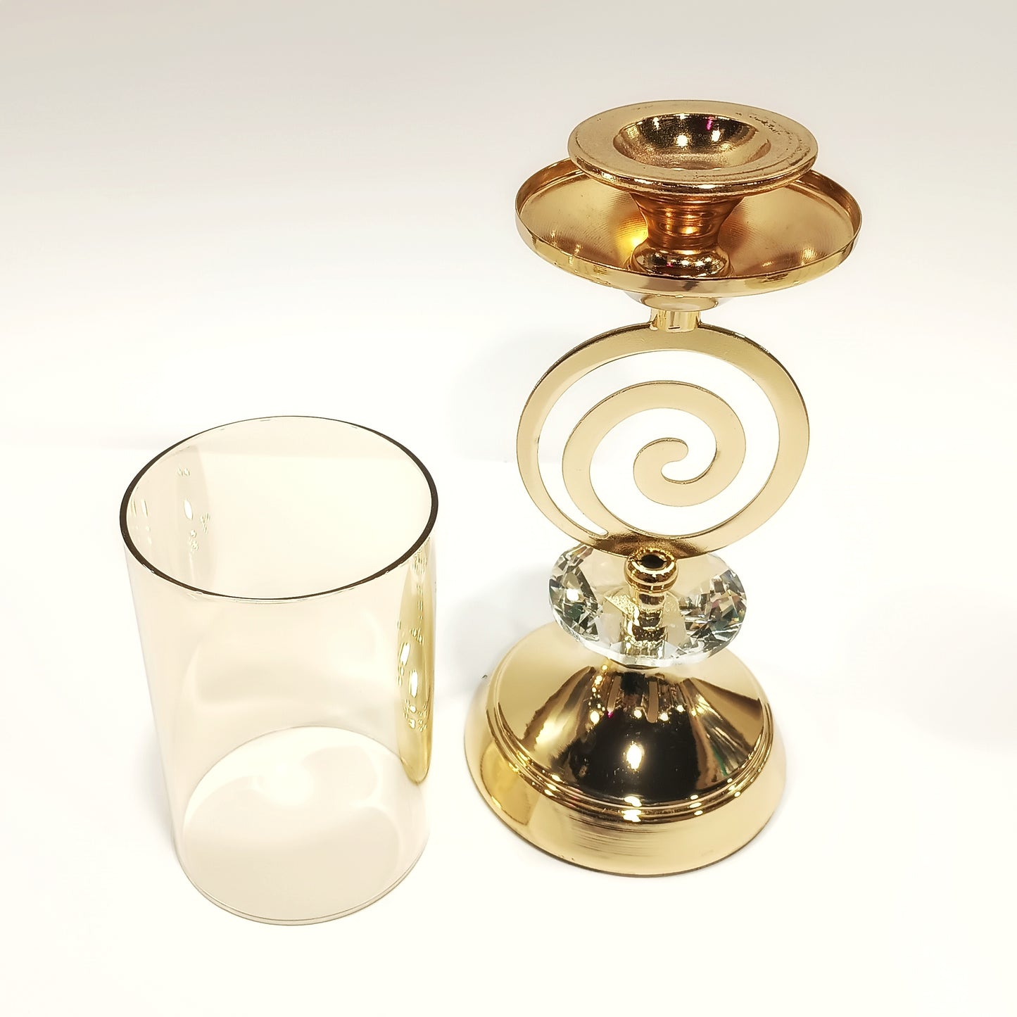 Crystal Candlestick Holder With Glass