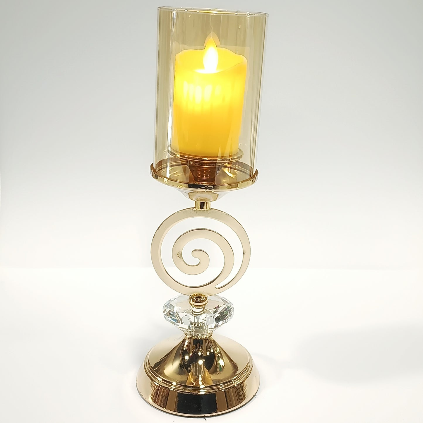 Crystal Candlestick Holder With Glass