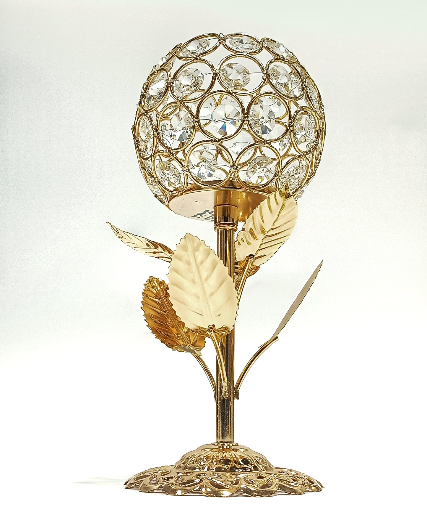 Gold Plated Crystal Candle Holder 