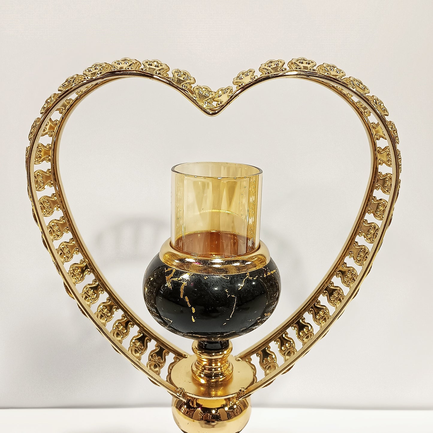 Golden Heart Candle Holder