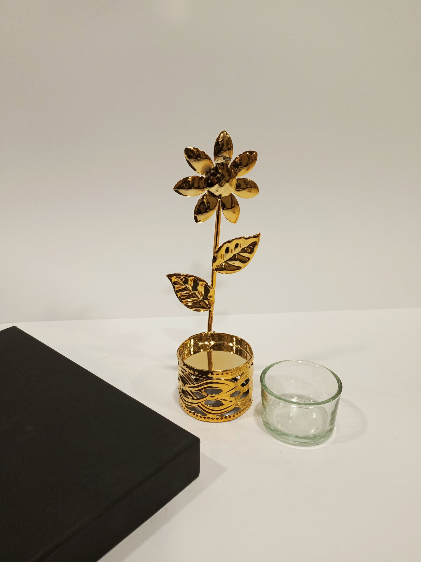 Golden Flower Candle Holder