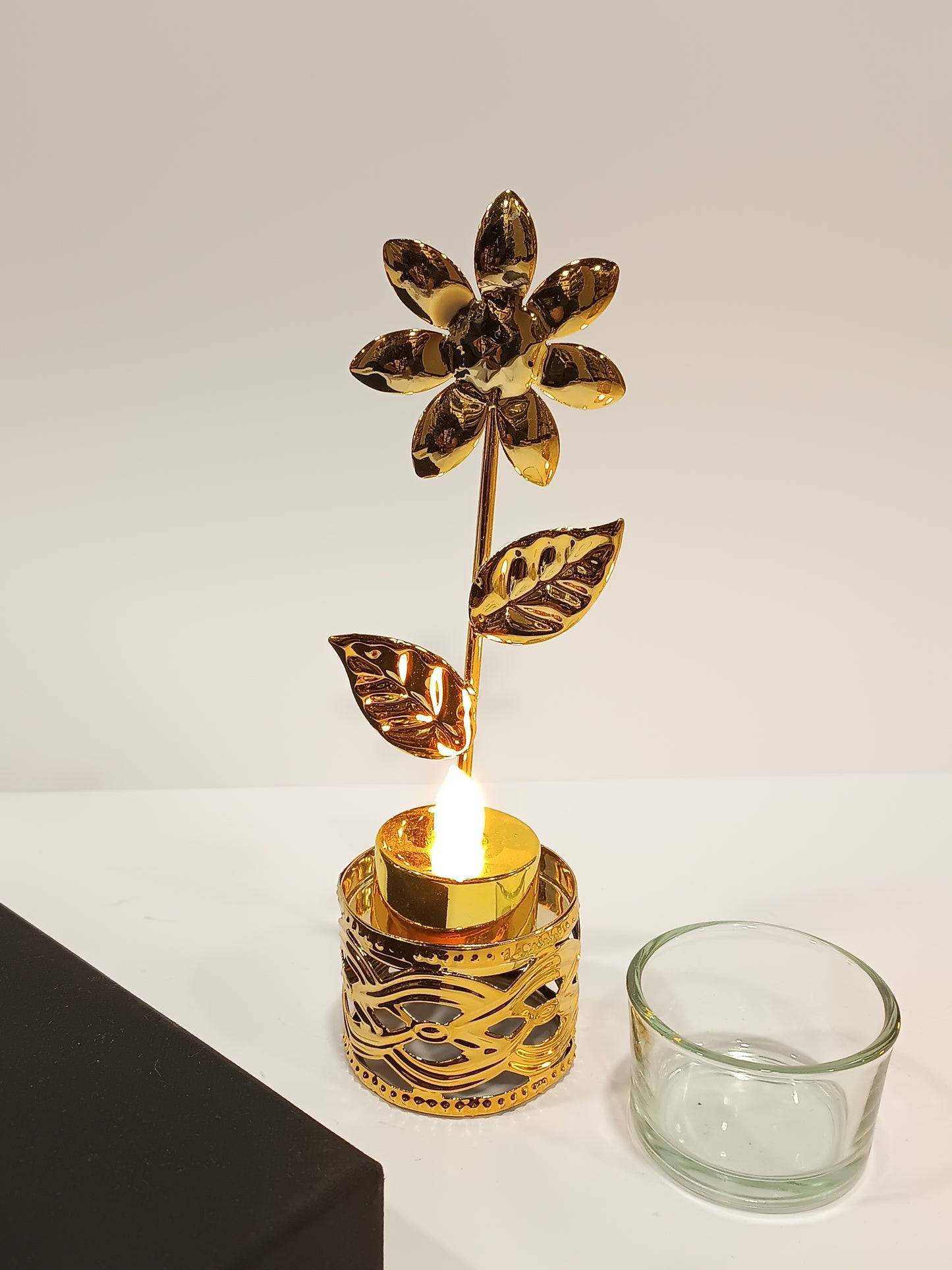 Golden Flower Candle Holder