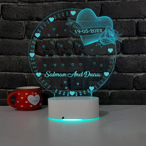 Personalized 3d Illusion Romantic Led Lamp