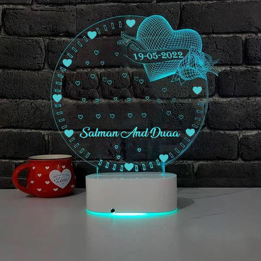 Personalized 3d Illusion Romantic Led Lamp