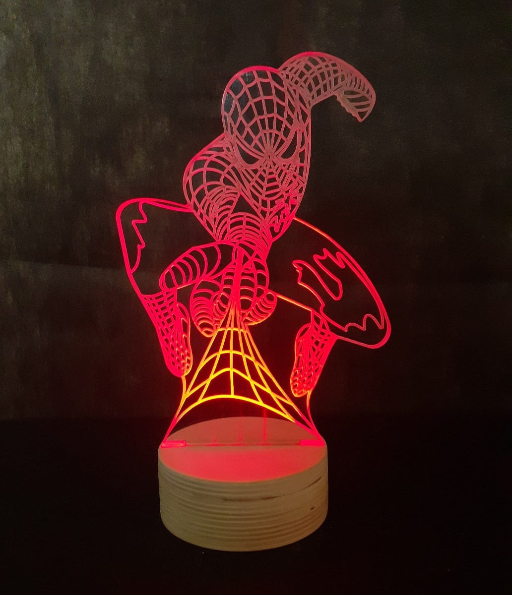 Personalized The Spiderman 3D Illusion Acrylic Table Lamp!