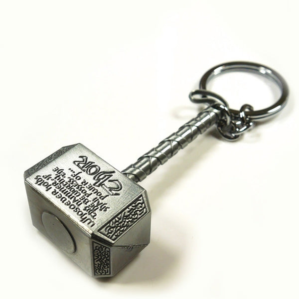 Avengers Thor Hammer Keychain Silver Metal