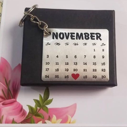 Customize Calendar Engraved Keychain -
Single Side