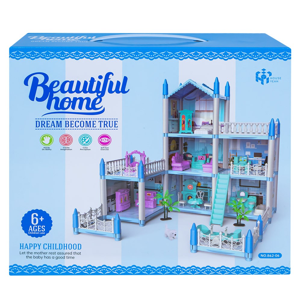 6 Rooms 3D Assembled DIY Doll House