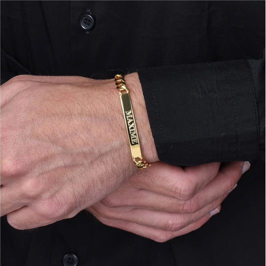 Personalized Men's Id Engraved Bracelet