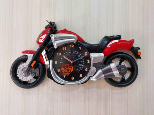 Attractive Motorcycle Bike Kids Room Wall Clock