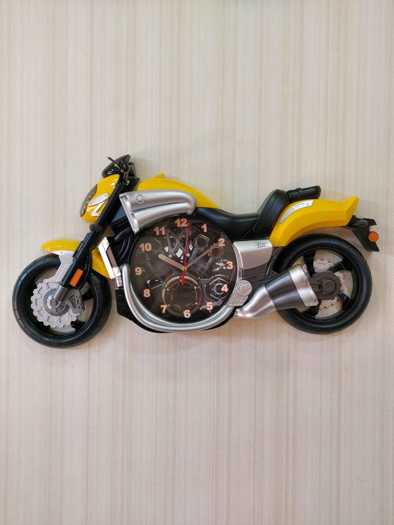 Attractive Motorcycle Bike Kids Room Wall Clock