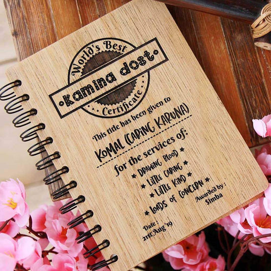 Customized Wooden Notebook For Best Friends