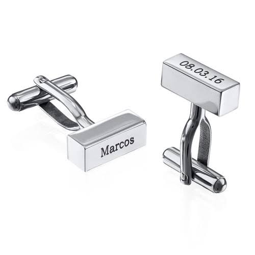 Customized Engraved Bar Cufflinks