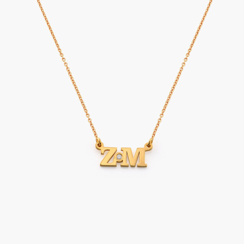 Double Initials Necklace - Gold Plated