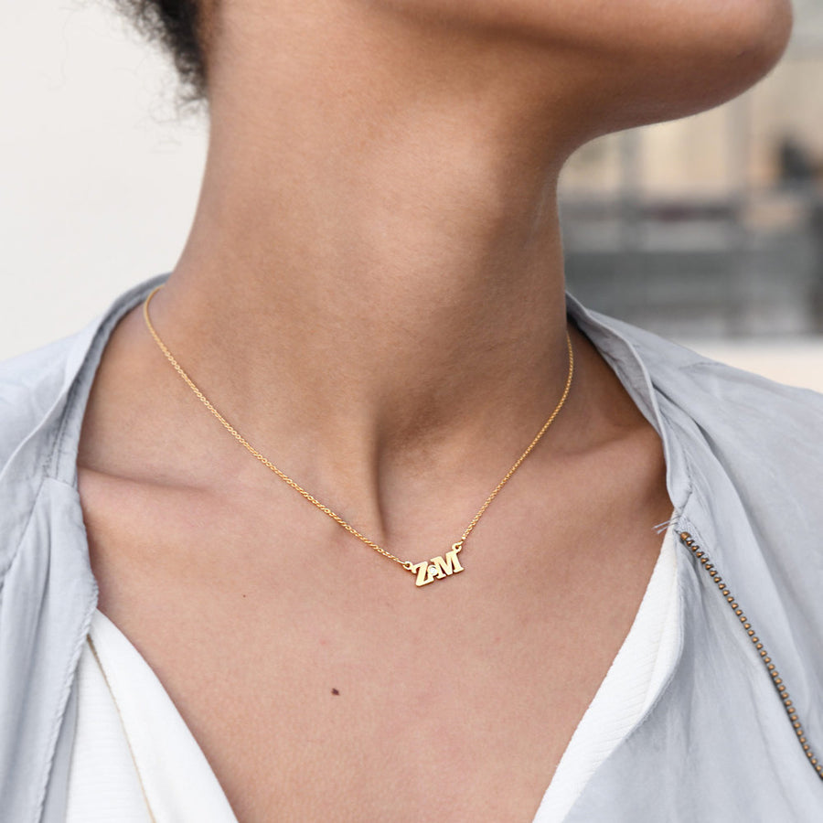 Double Initials Necklace - Gold Plated