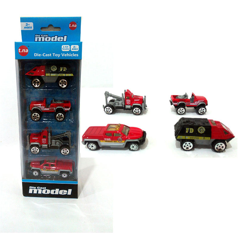 Fire Rescue Vehicles Die Cast Cars Set – 4 Pcs