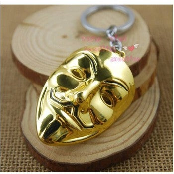 KeyChain Vendetta Hacker Mask Golden