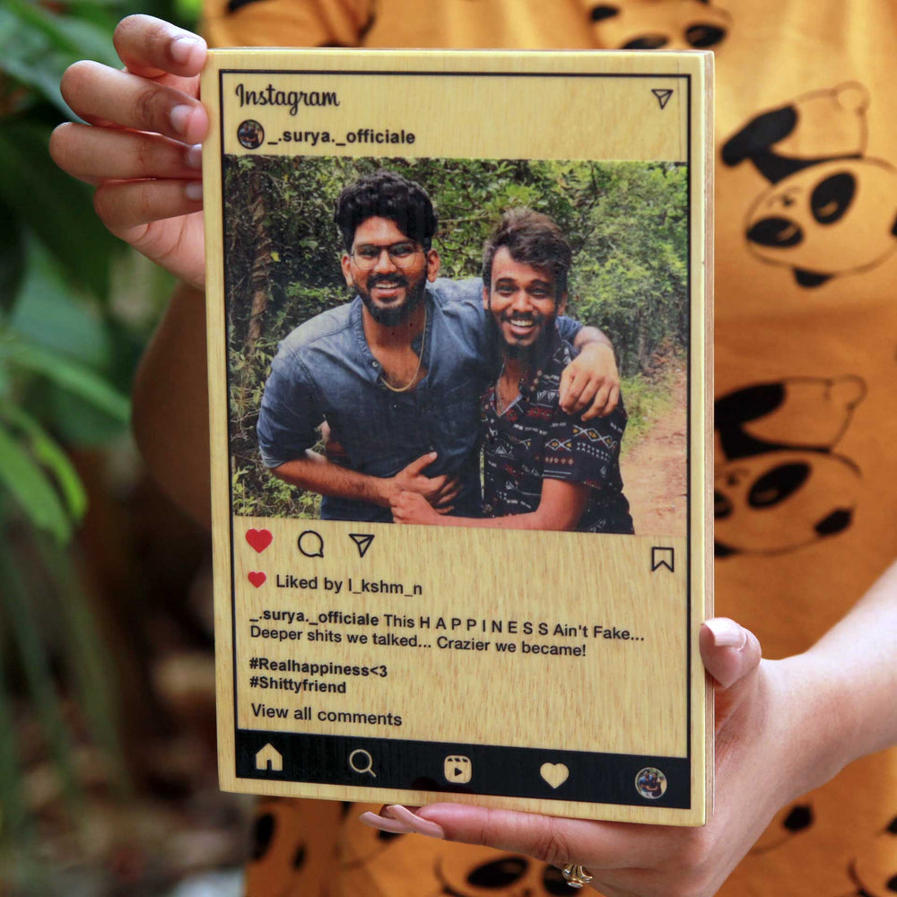 Social Media Photo Print On Wooden Photo Gifts For Creators & Influencers