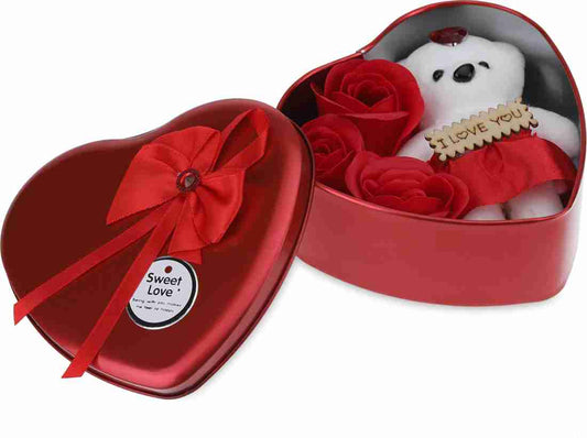 Red Rose & Teddy Bear In Heart

Box